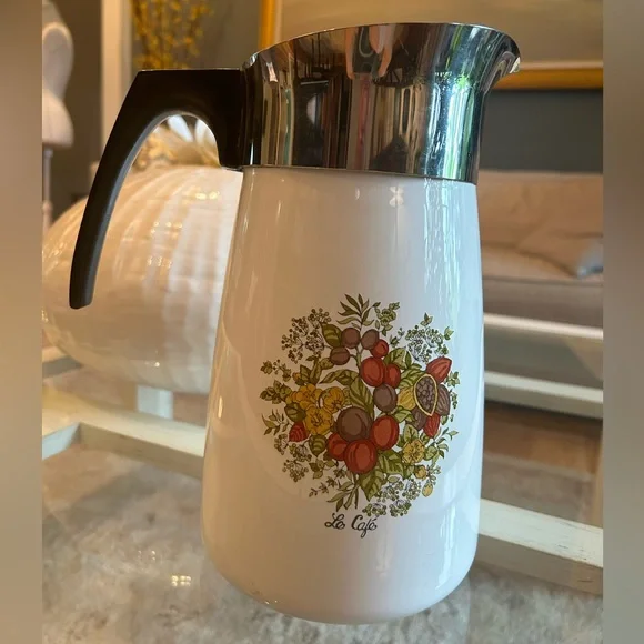 Teapot Floral Bouquet Corning Percolator Coffee Pot Corning Ware